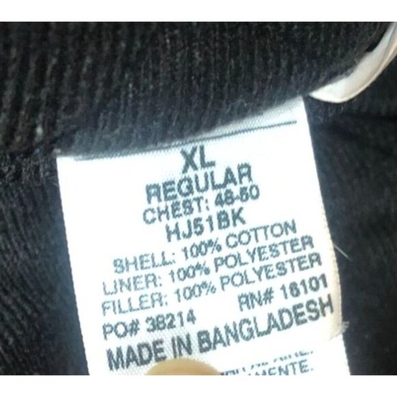 Berne Workwear Cornwell Tools Canvas Jacket Black Work Coat Quilted Hood Mens XL - Picture 11 of 12